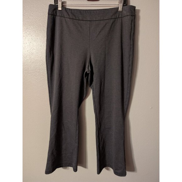 Nanette Lepore Gray Textured Knit Pull On Pants Women’s Large Crop Stretch - Picture 2 of 5